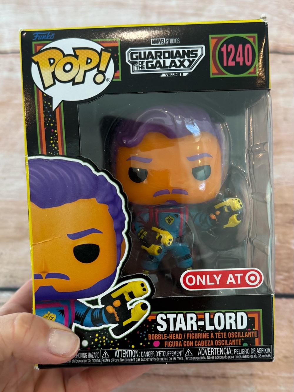 Funko Pop Star-Lord #1240 Black Light Guardians Of The Galaxy 3 Target Exclusive